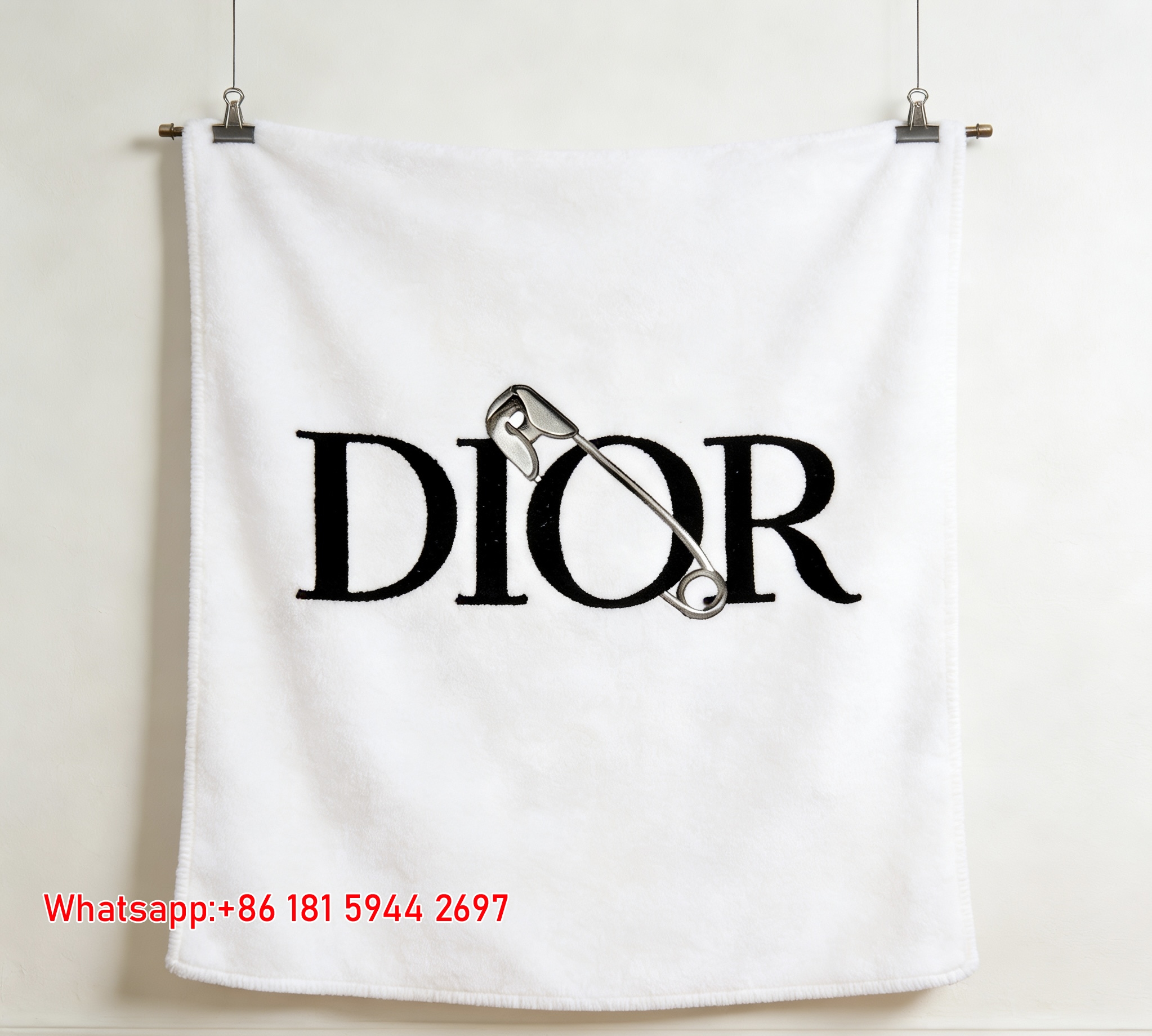Dior Safety Pin Flannel Sofa Throw Blanket D051